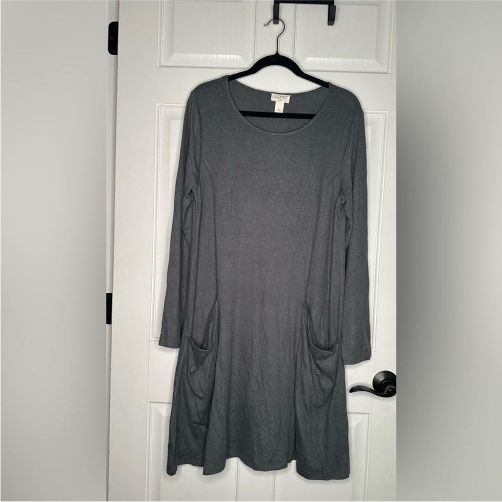 NWT Loft Soft Gray Long Sleeve Dress w Pockets
